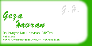 geza havran business card